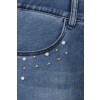 Slim Fit-Jeans mit Ziersteinen und Perlen /