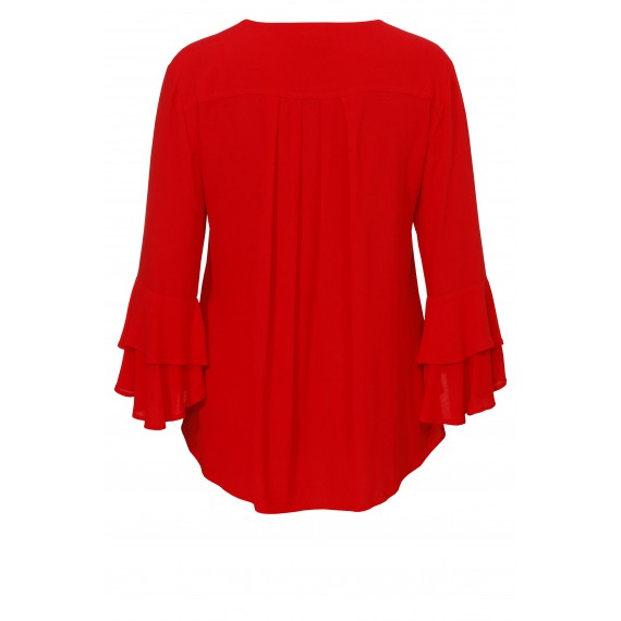 Elegante Bluse mit Volant-Ärmeln /