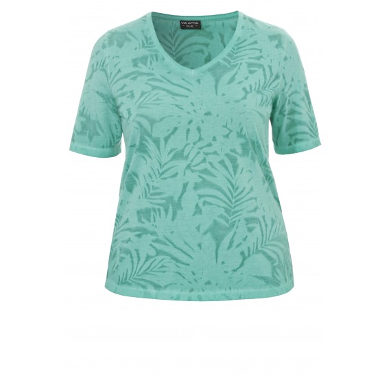 Leichtes T-Shirt mit transparenten Einsätzen /