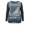 Langarm-Shirt mit Blumen-Ornamente-Druck /