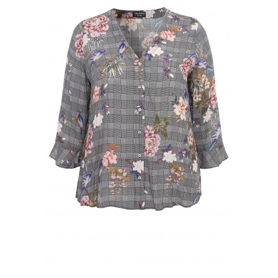 Luftige Bluse mit Mustermix /