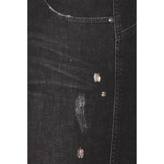 Bequeme Jeans mit Ziersteinchen /