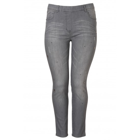 Bequeme Jeans mit Ziersteinchen /