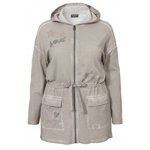 Verzierte Jacke mit Kapuze /