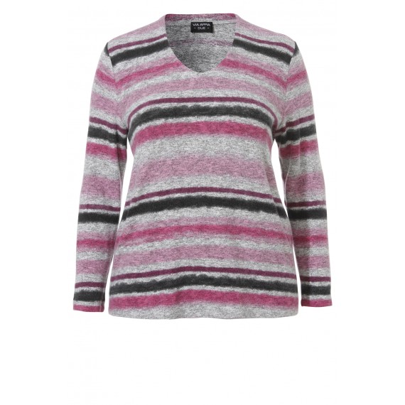 Flauschiger Pullover mit Ringel-Muster /