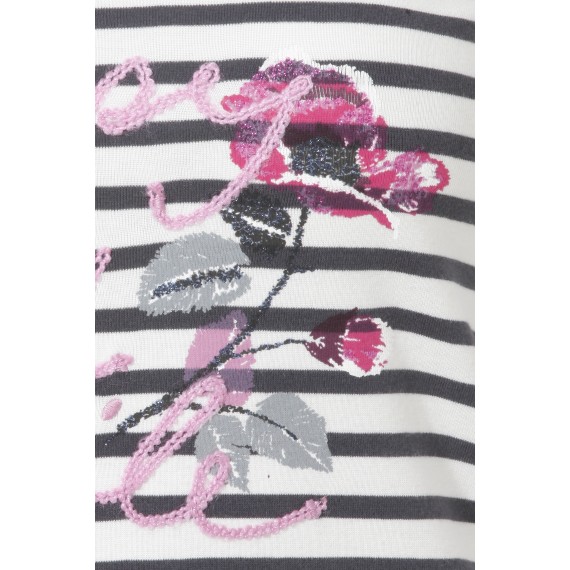 Süßes Ringel-Shirt mit Front-Motiv /