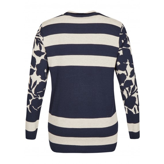 Flauschiger Cardigan mit Muster-Mix /