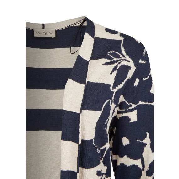 Flauschiger Cardigan mit Muster-Mix /
