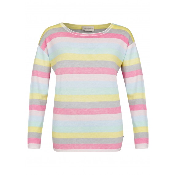 Fröhlicher Pullover mit Ringel-Muster /