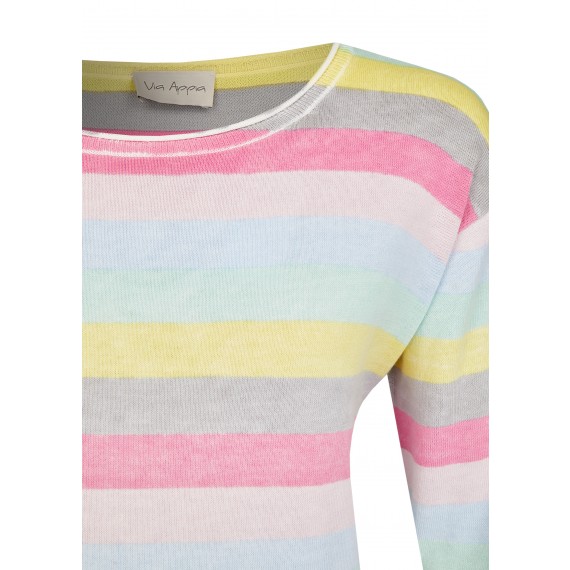Fröhlicher Pullover mit Ringel-Muster /