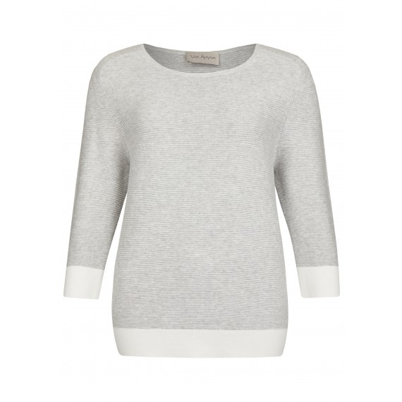 Modischer Pullover mit Kontrast-Säumen /