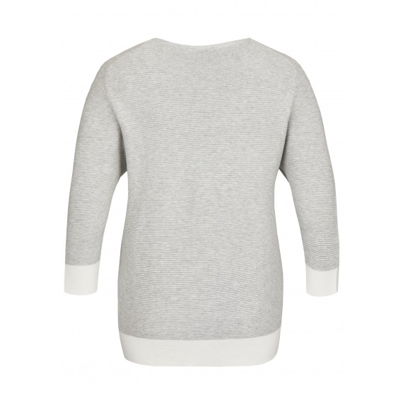 Modischer Pullover mit Kontrast-Säumen /
