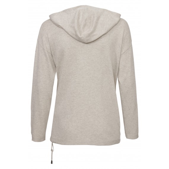 Leichter Kapuzen-Pullover mit Saumzug /