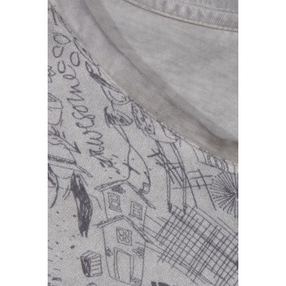 Modernes Shirt mit Sketch-Print /