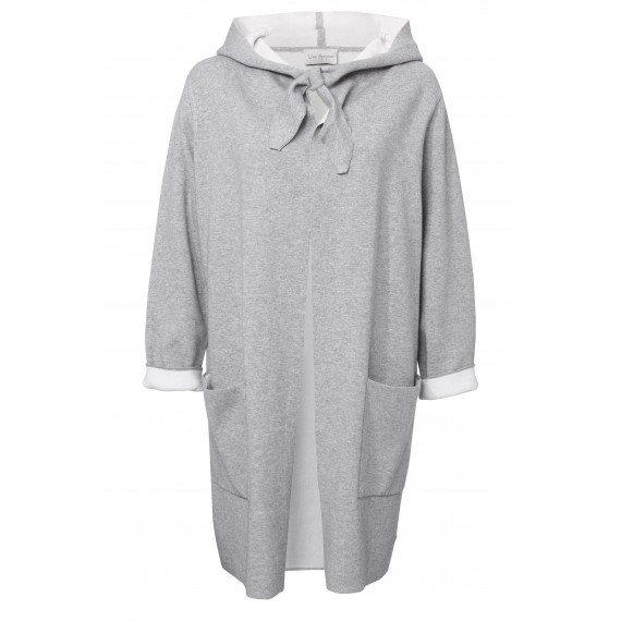 Lässiger Long-Cardigan mit Kapuze /