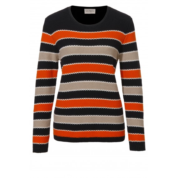 Kuscheliger Pullover mit Ringel-Muster /