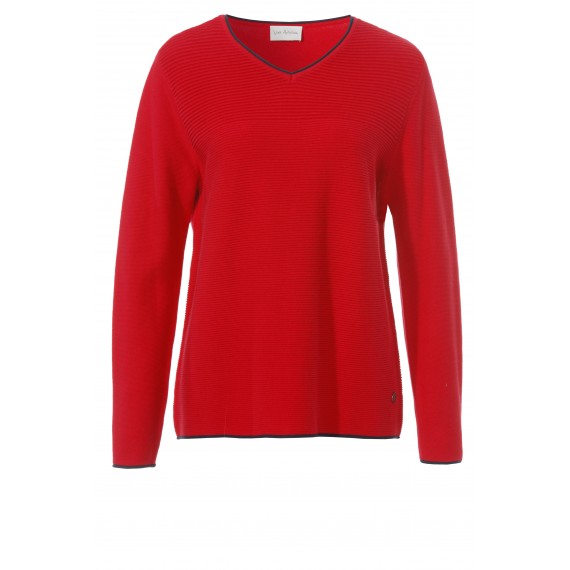 Modischer Pullover mit Kontrast-Details /
