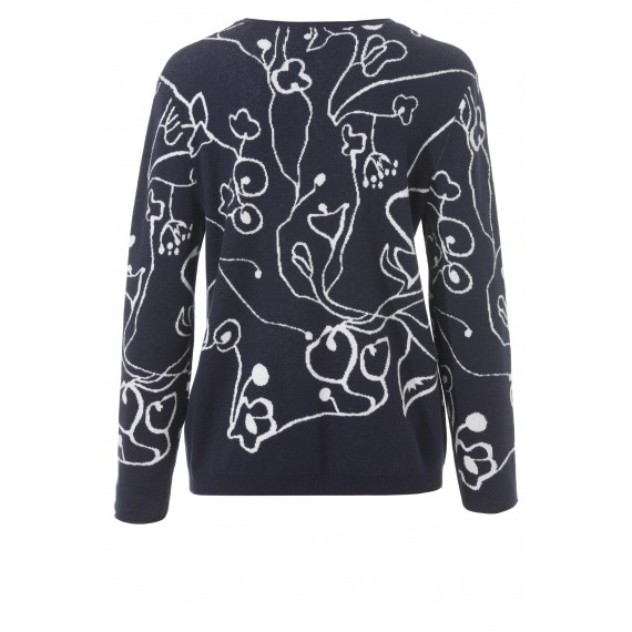 Süßer Jacquard-Pullover mit floralem Muster /