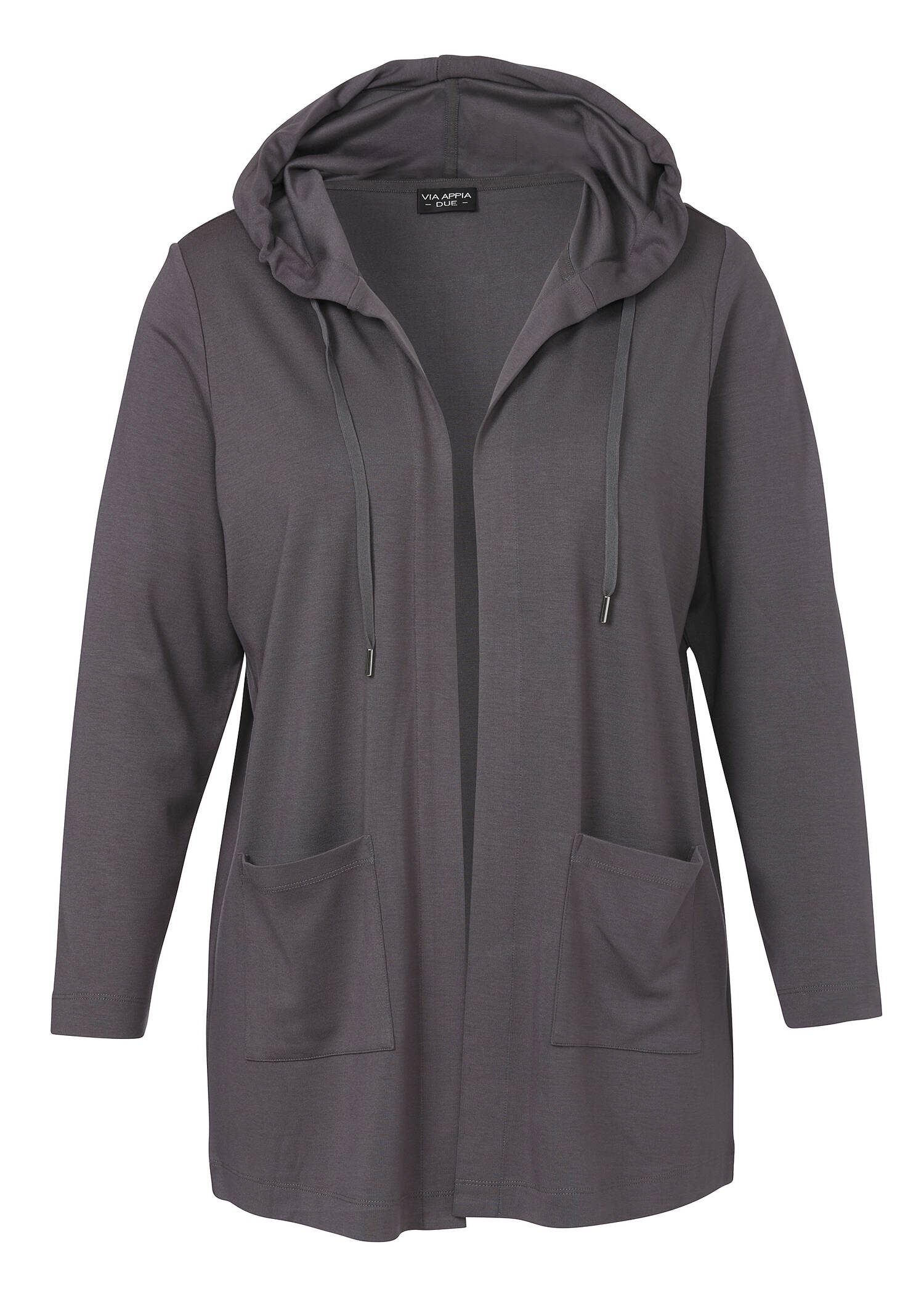 Moderne Strickfleecejacke in unifarbenem Stil /