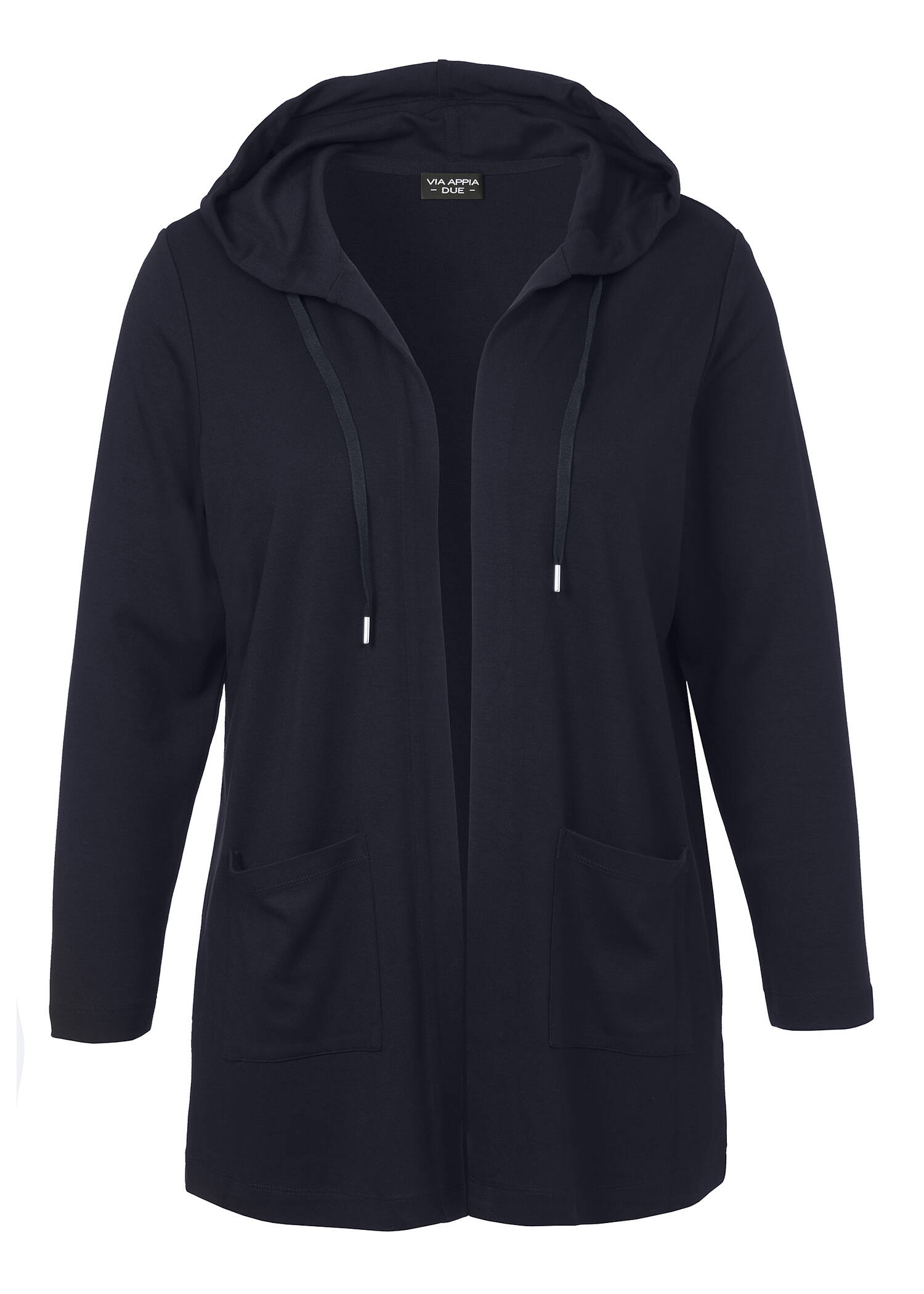 Moderne Strickfleecejacke in unifarbenem Stil /