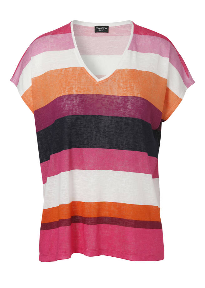 Farbenfrohes T-Shirt im Streifen-Design / 