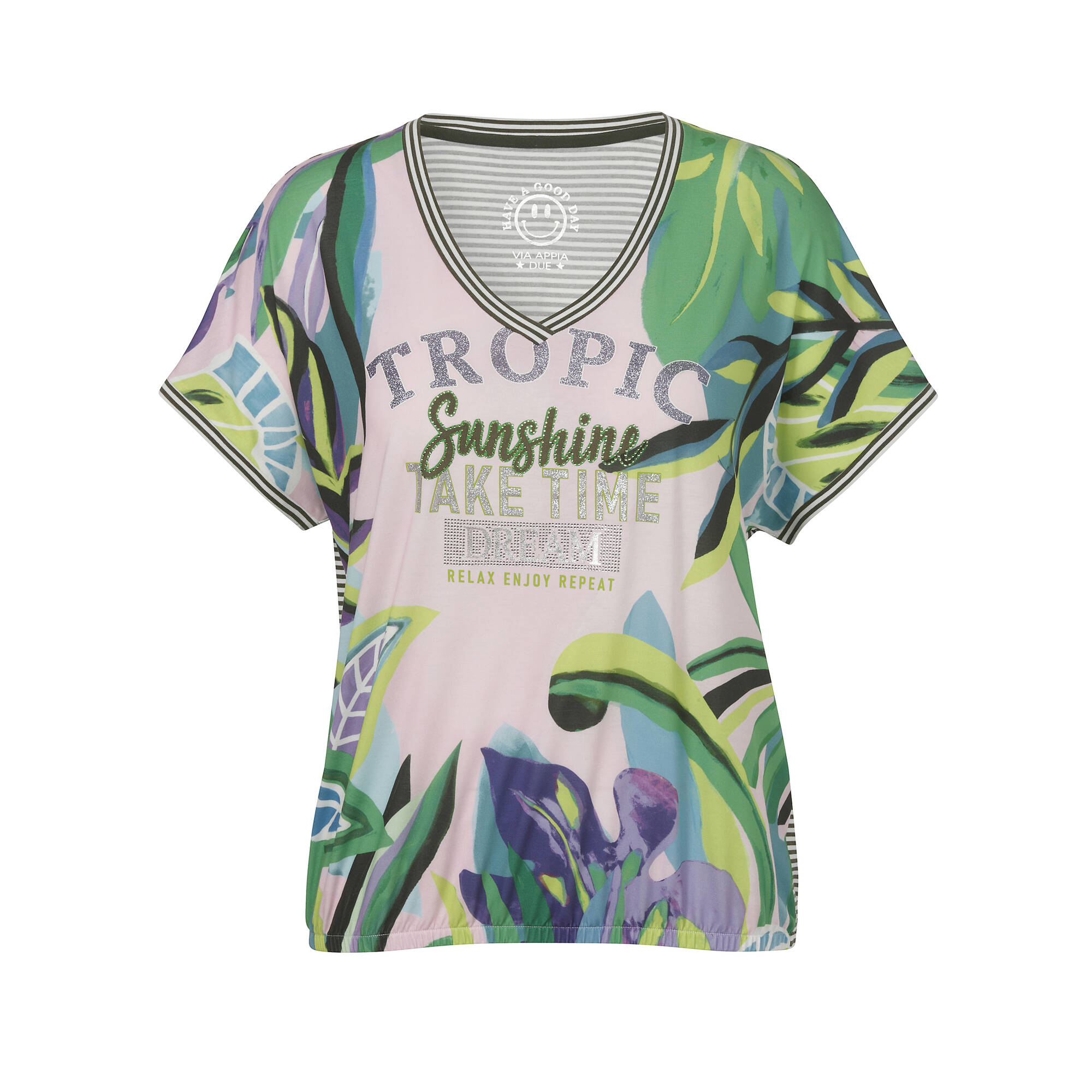 Sommerliches Print Shirt mit Tropen Motiven