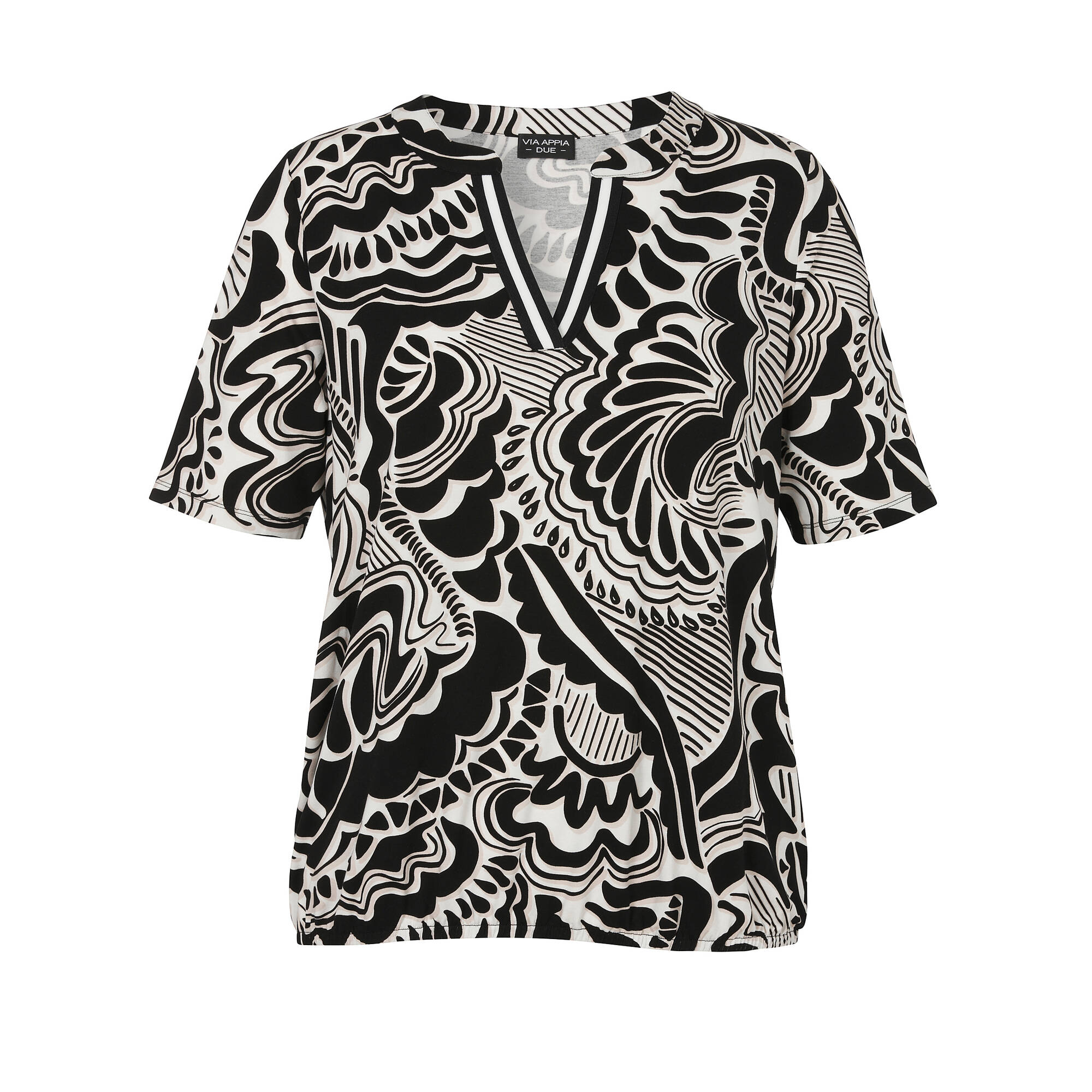 Black&White Halbarm-Shirt mit Allover-Print