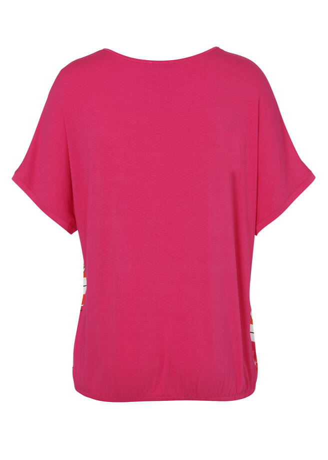 Fließendes Viskose Shirt mit farbenfrohem Allover Print / 