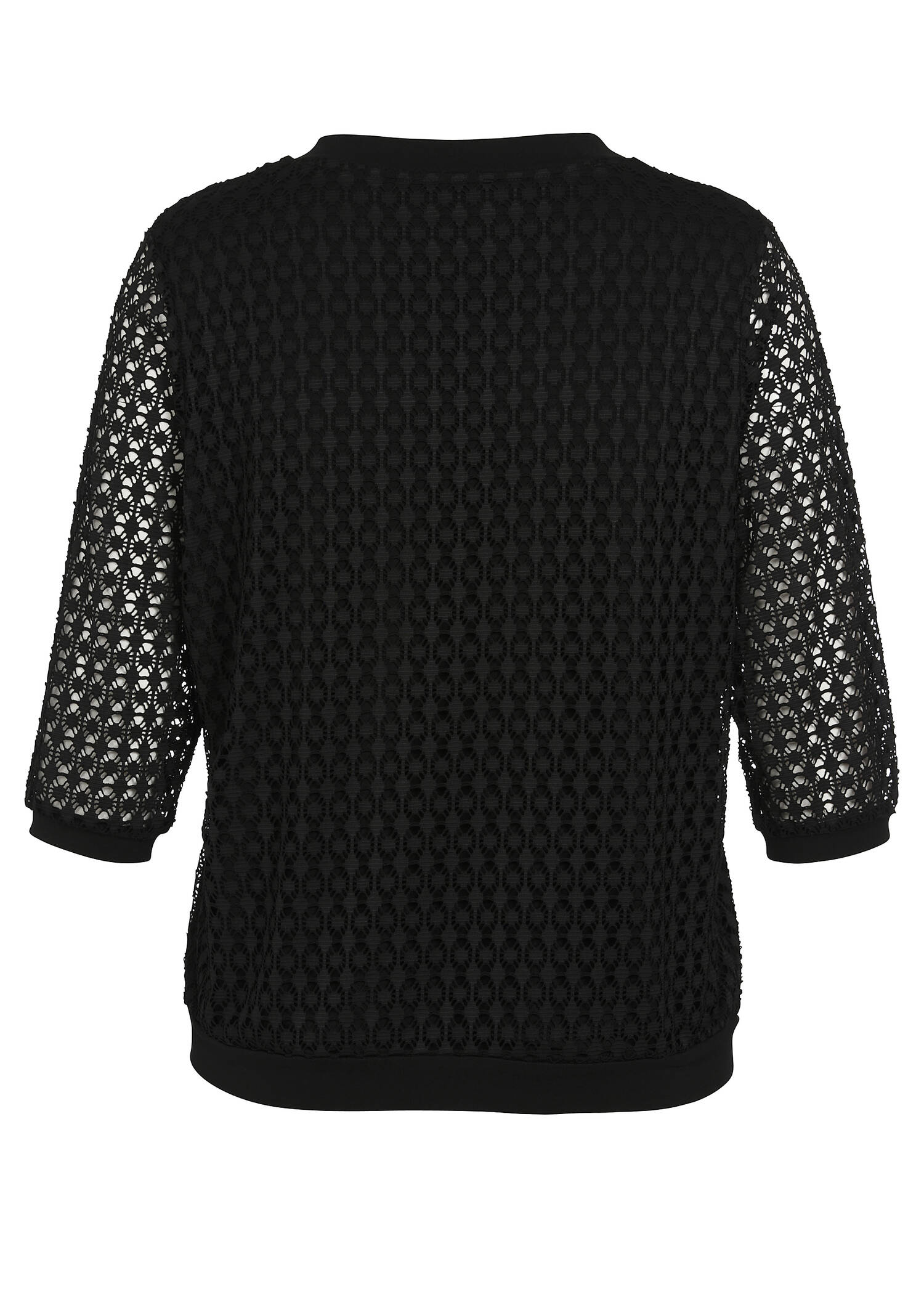 3/4-Arm Shirt mit semitransparenten Ärmeln /