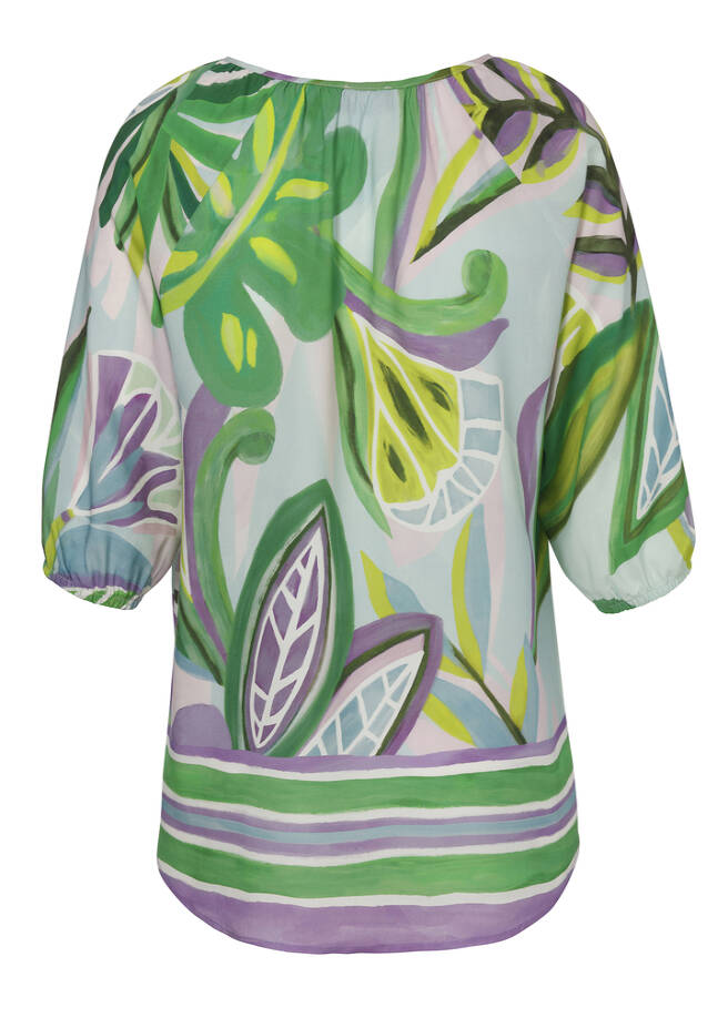 Sommerliche Schlupf-Bluse mit floralem Print / 