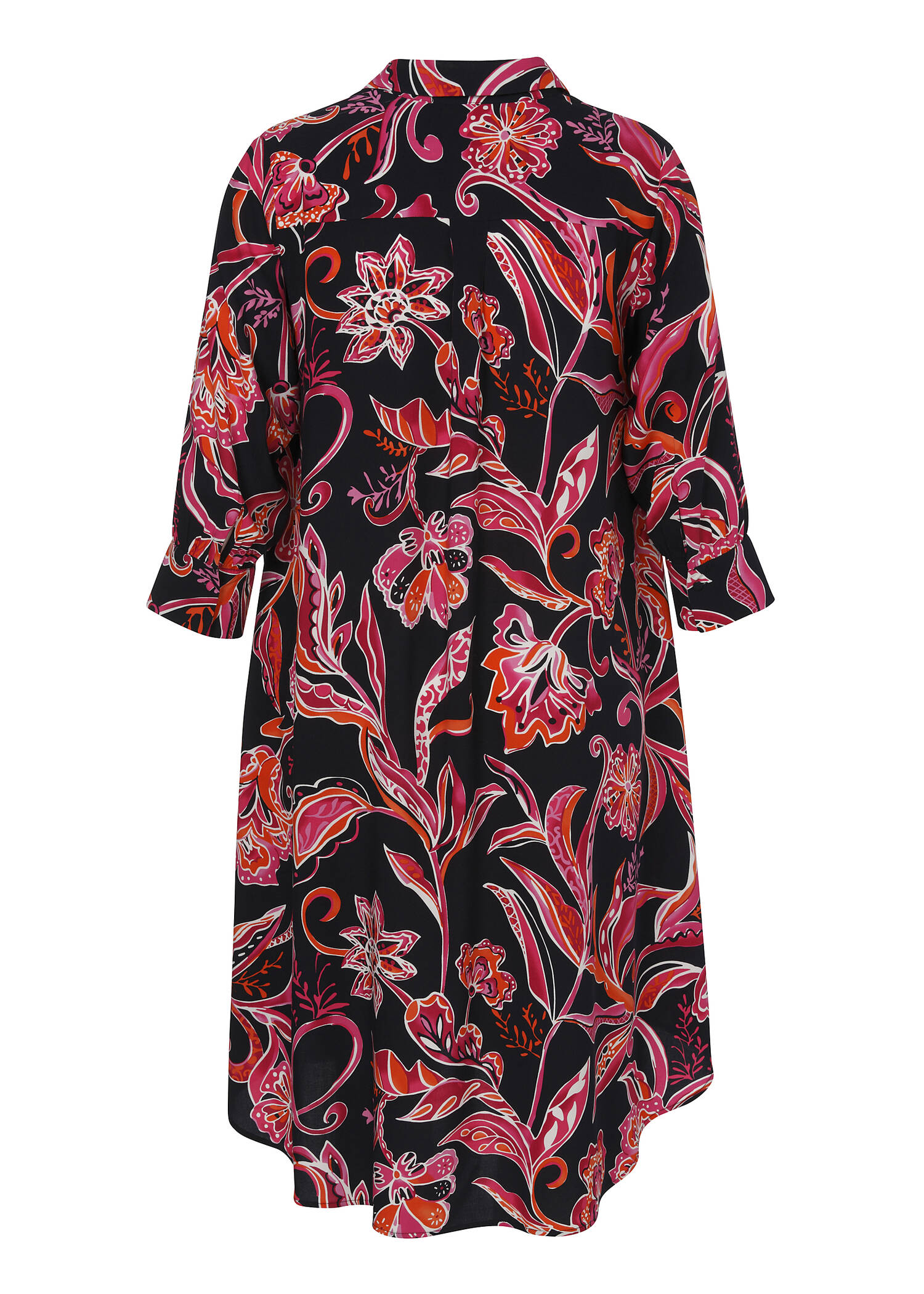 Fließendes Viskose Kleid mit kontrastreichem Allover Print /