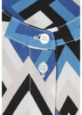 Fließende Viskose-Bluse mit geometrischem Allover-Print / 