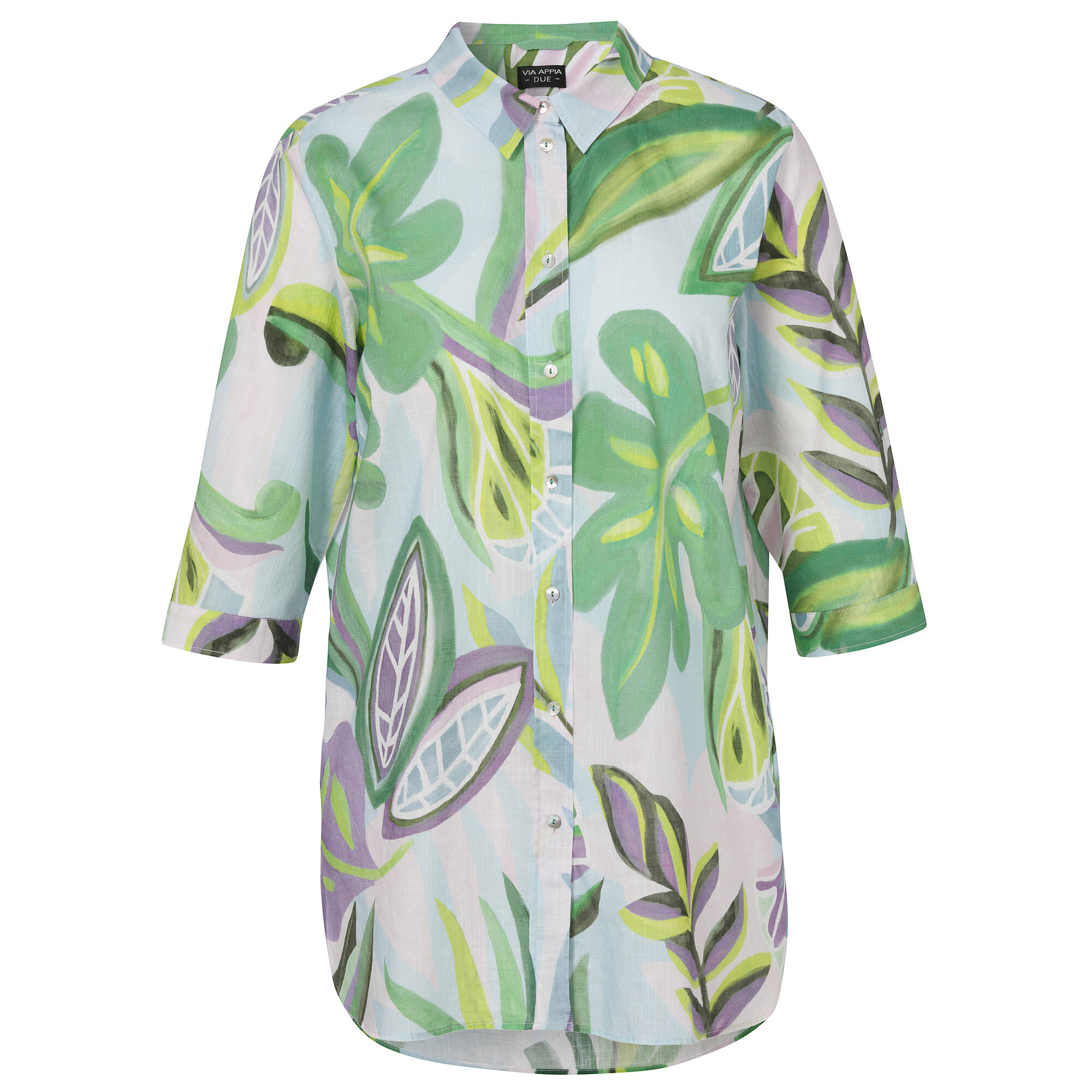 Zarte Longbluse mit floralem Print