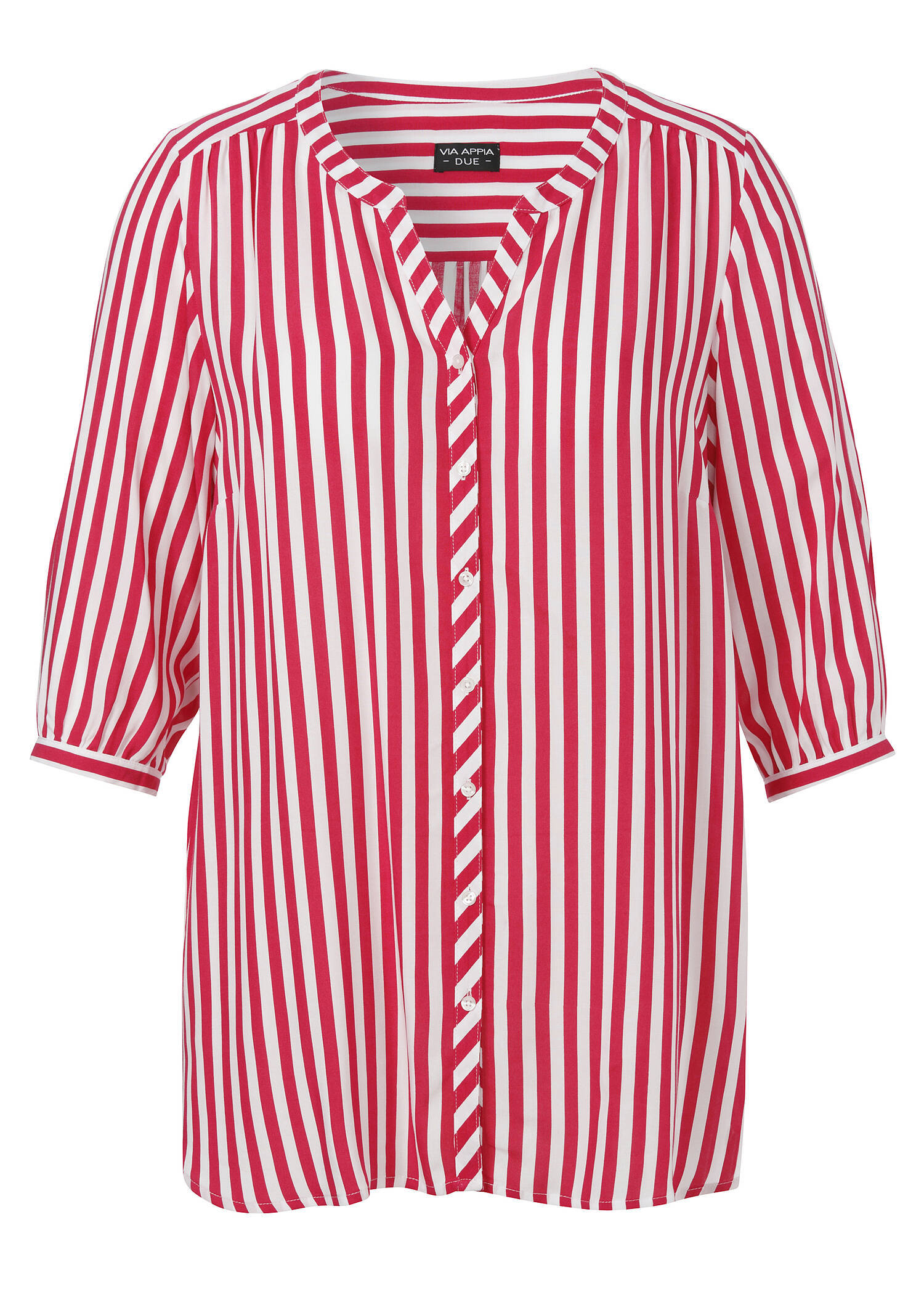 3/4-Arm Bluse mit streckenden Längsstreifen /