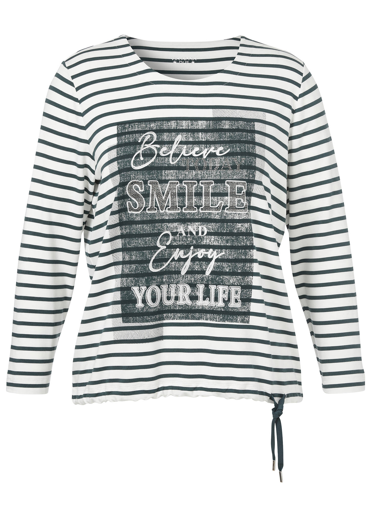 Geringeltes Sweatshirt mit Front-Motiv /