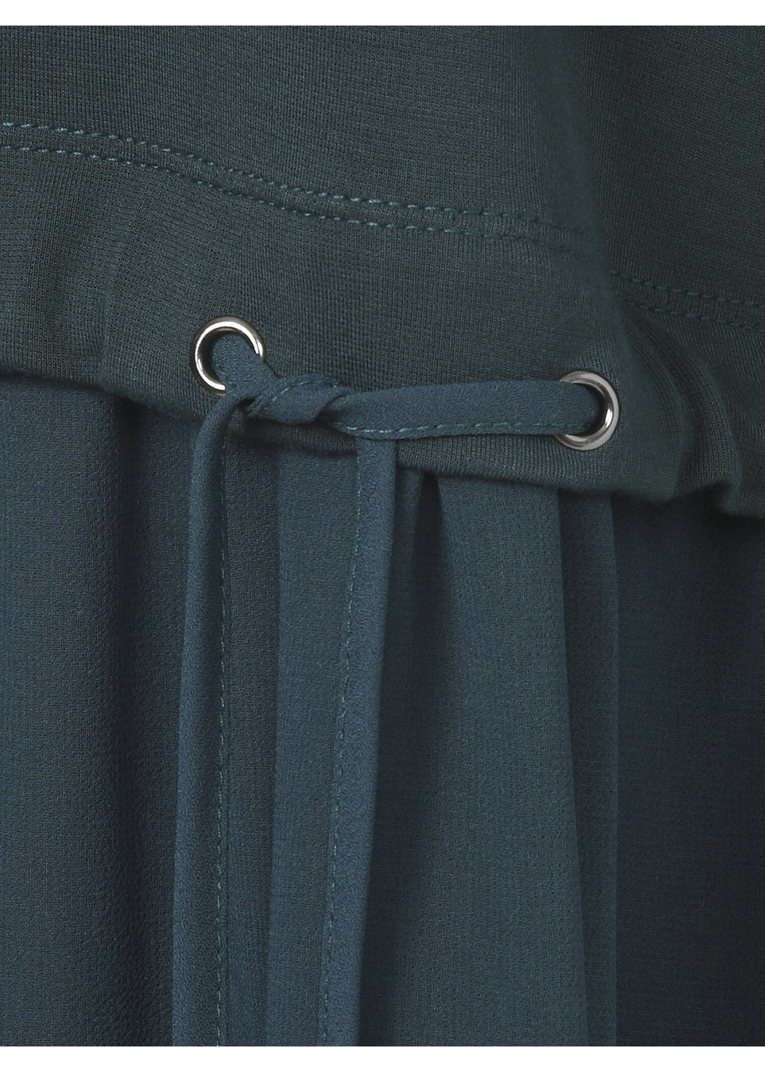 3/4-Arm Interlock-Kleid mit zweilagigem Chiffon Rock /