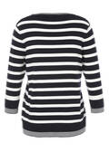 3/4-Arm Ringel-Pullover Marine-Look / 