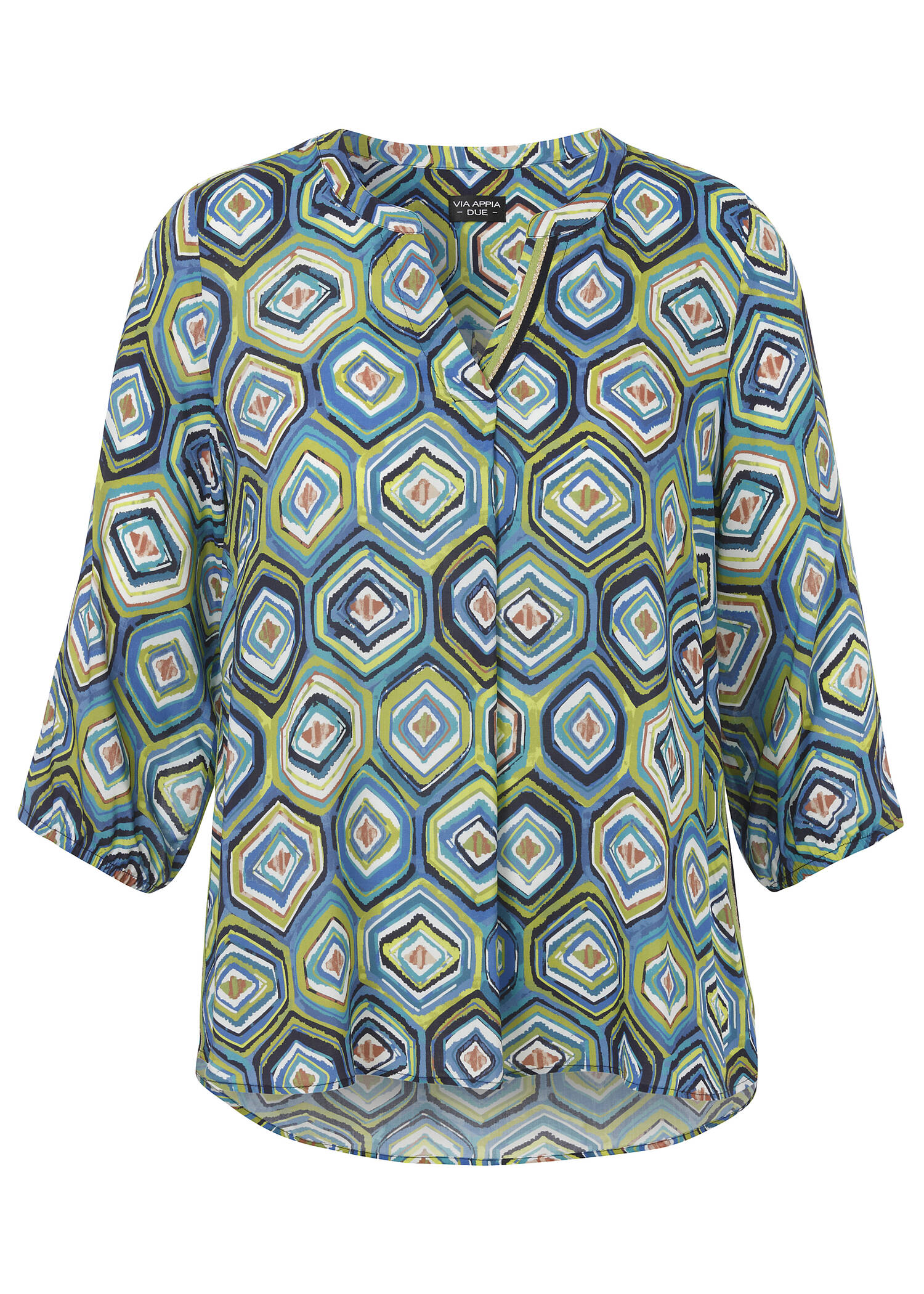 Fließende Viskose Bluse mit Allover-Print / 