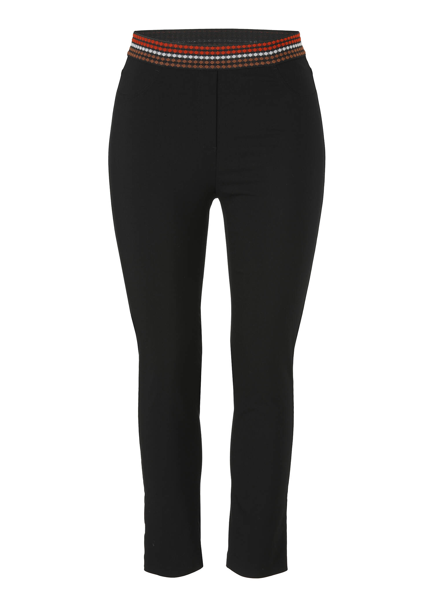 Bequeme Schlupfhose mit farblich abgesetztem Bund /