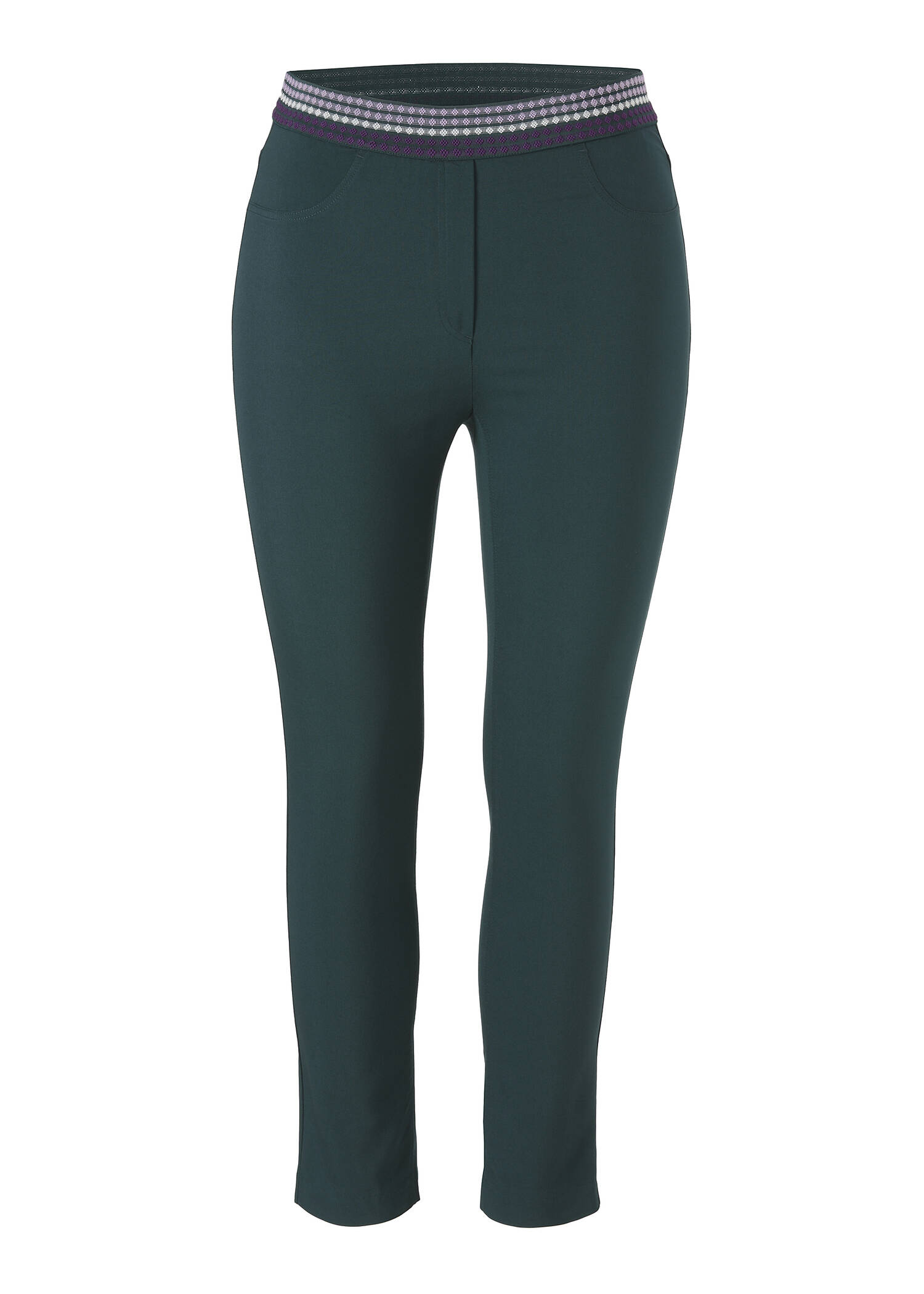 Bequeme Schlupfhose mit farblich abgesetztem Bund /