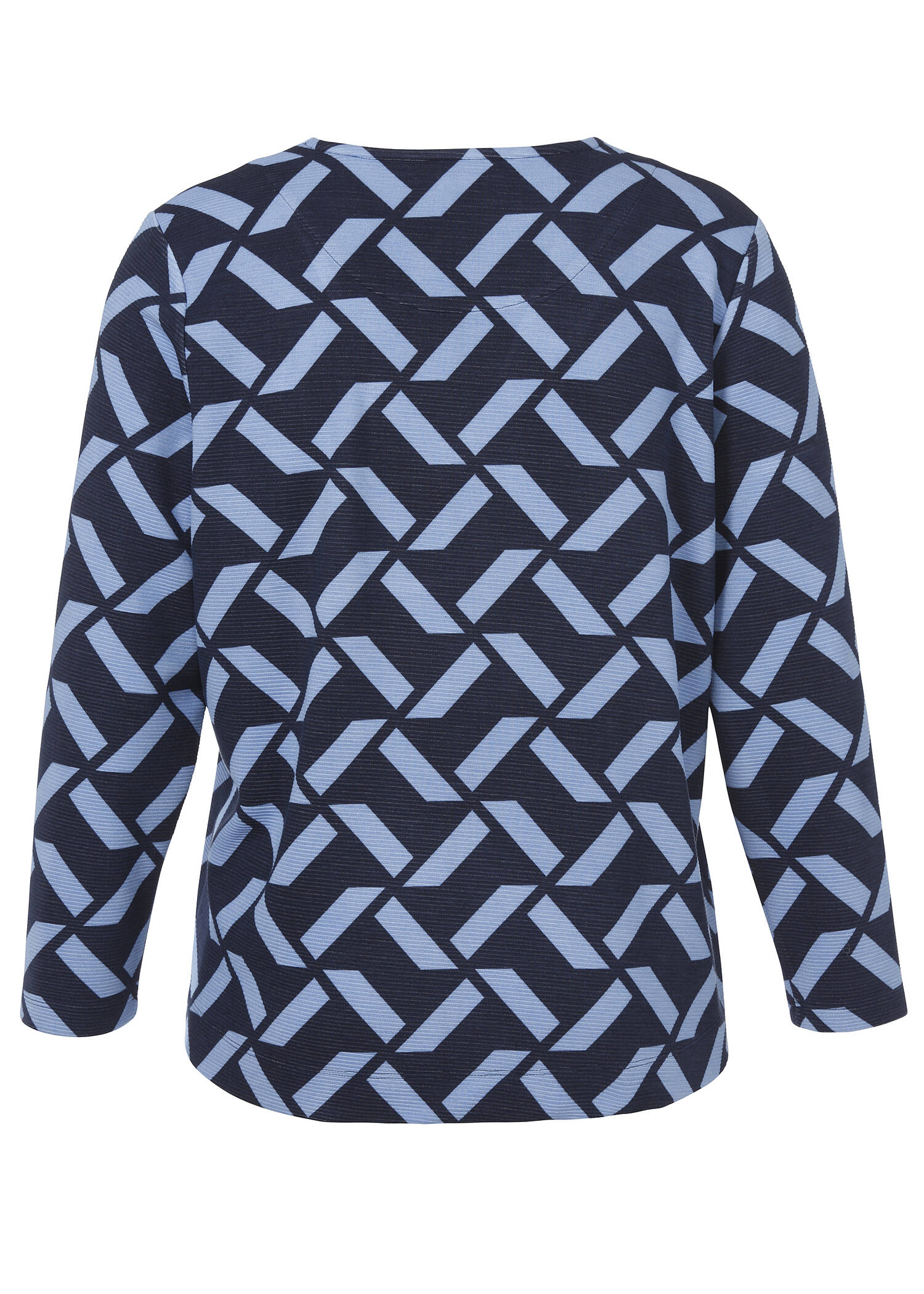 Gemustertes Sweatshirt mit V-Ausschnitt /