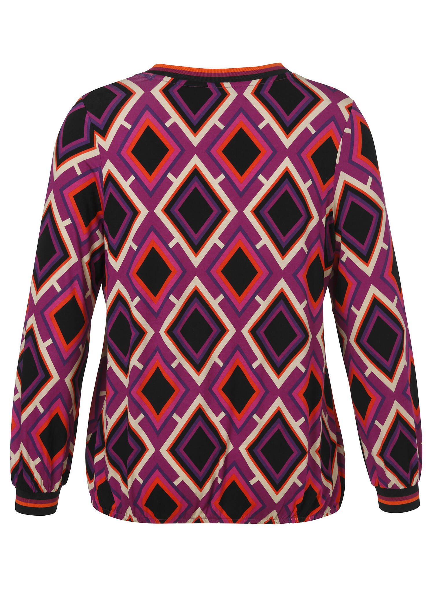 Modisches Print-Shirt mit Gummizugsaum /