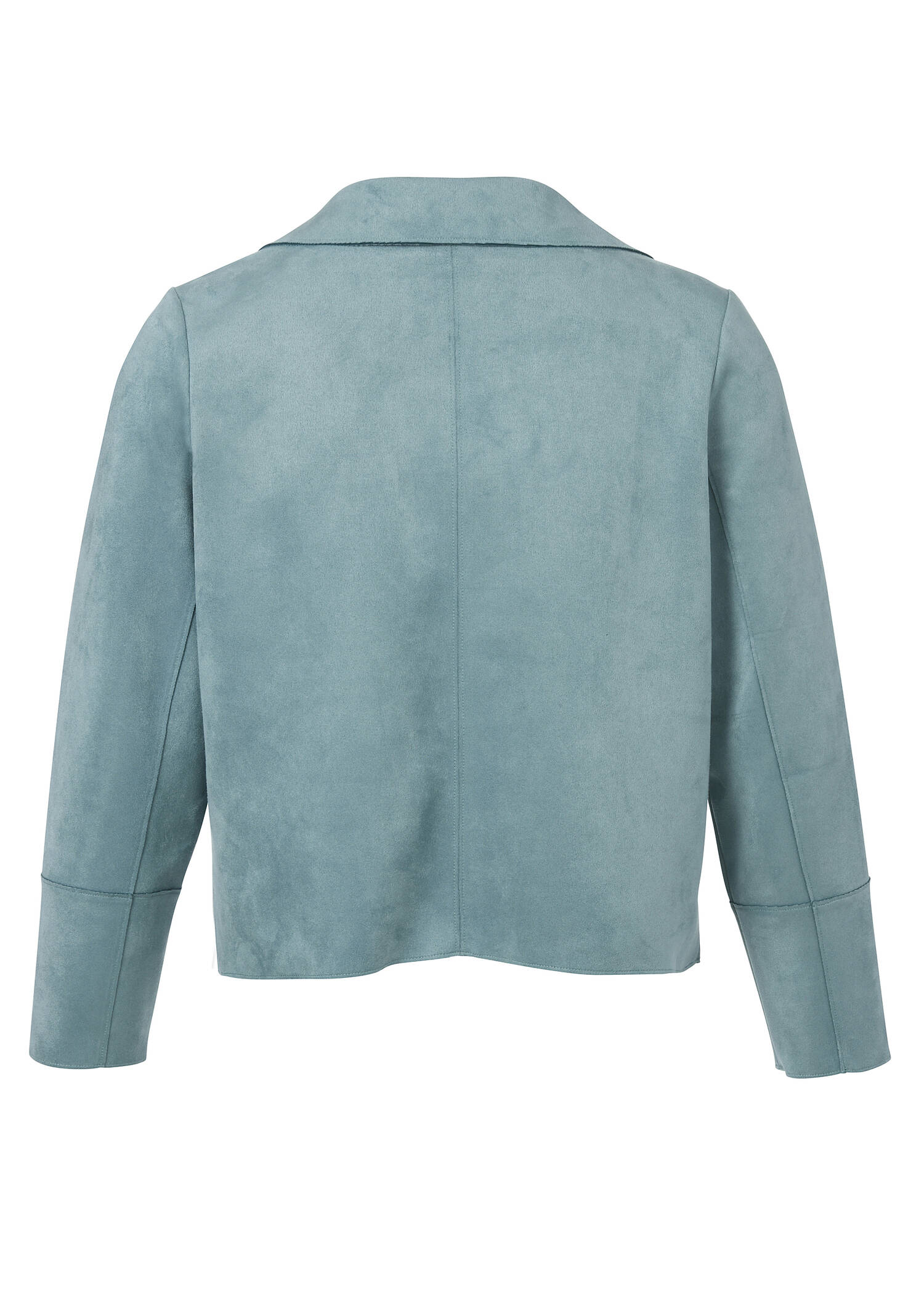 Kurze Reversjacke aus veganem Velours-Leder /
