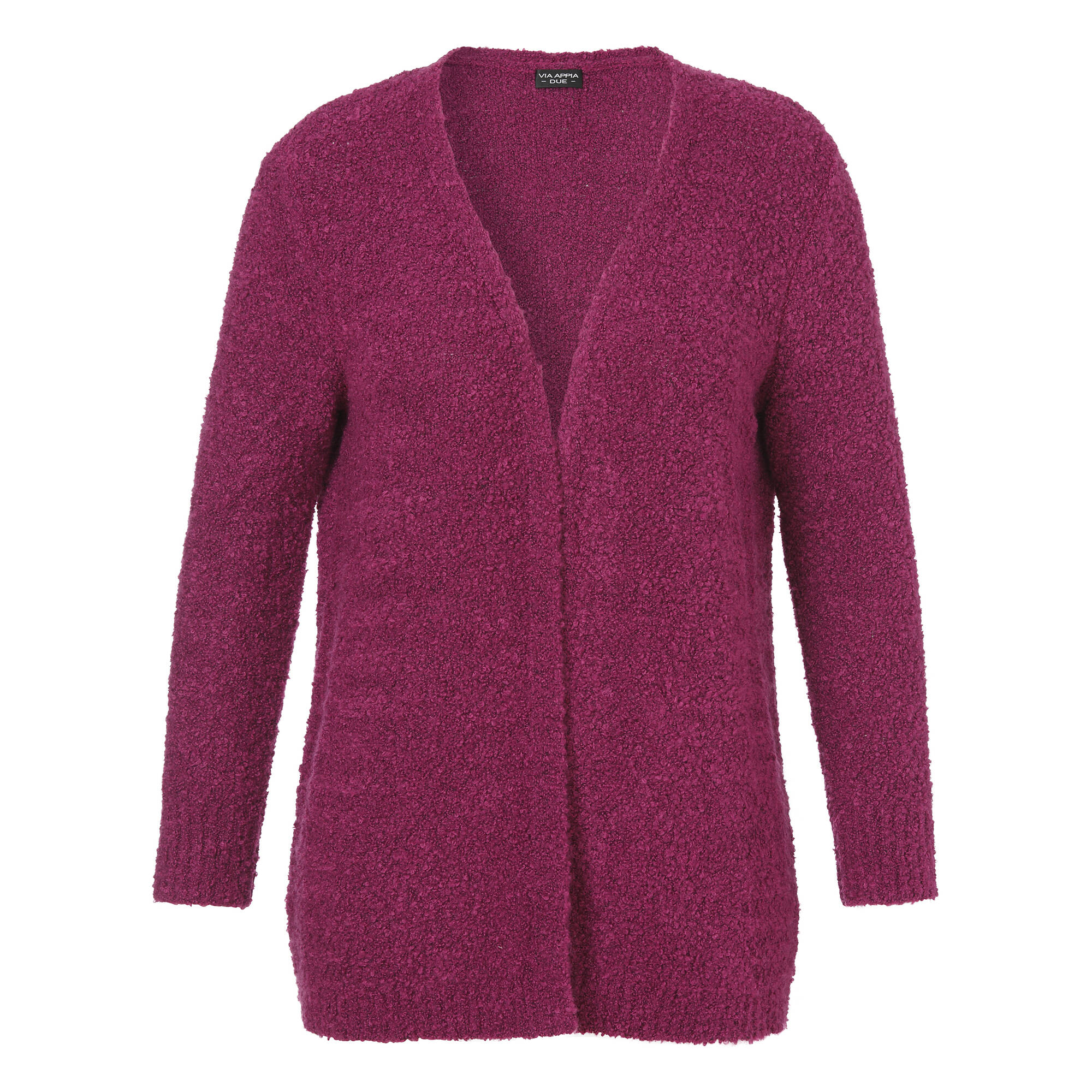 Flauschige Bouclé-Strickjacke