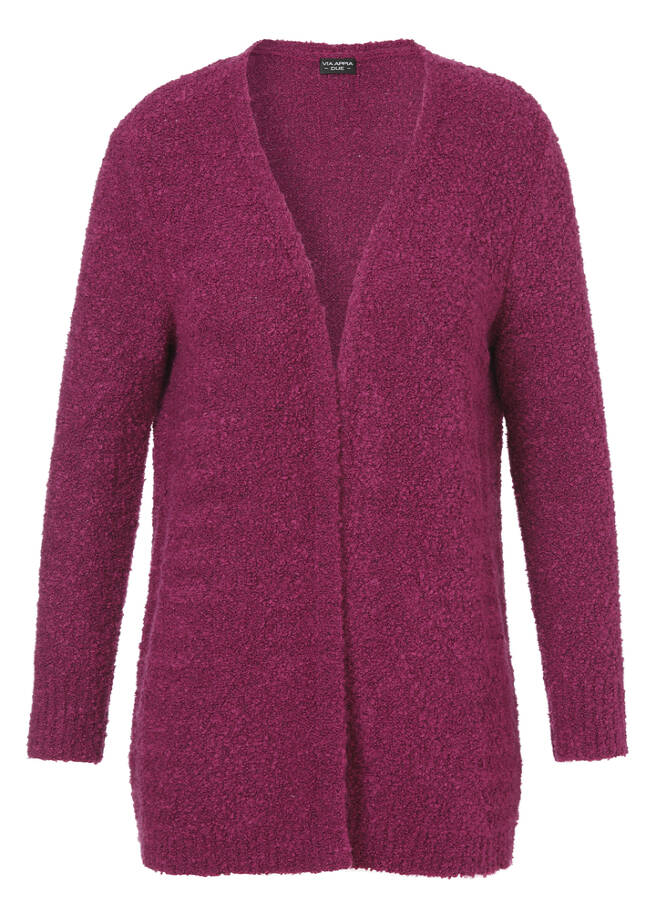 Flauschige Bouclé-Strickjacke / 