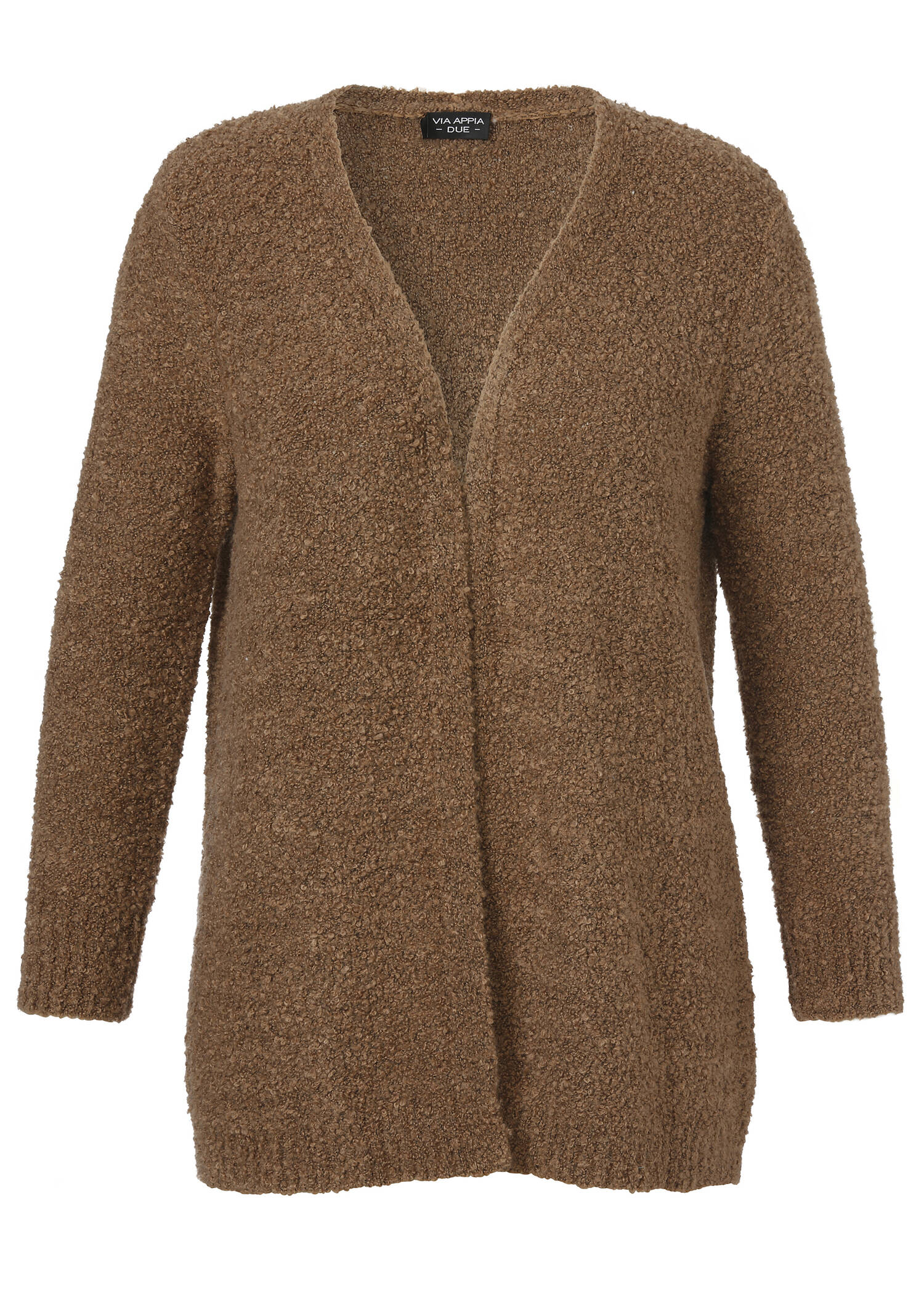 Flauschige Bouclé-Strickjacke /