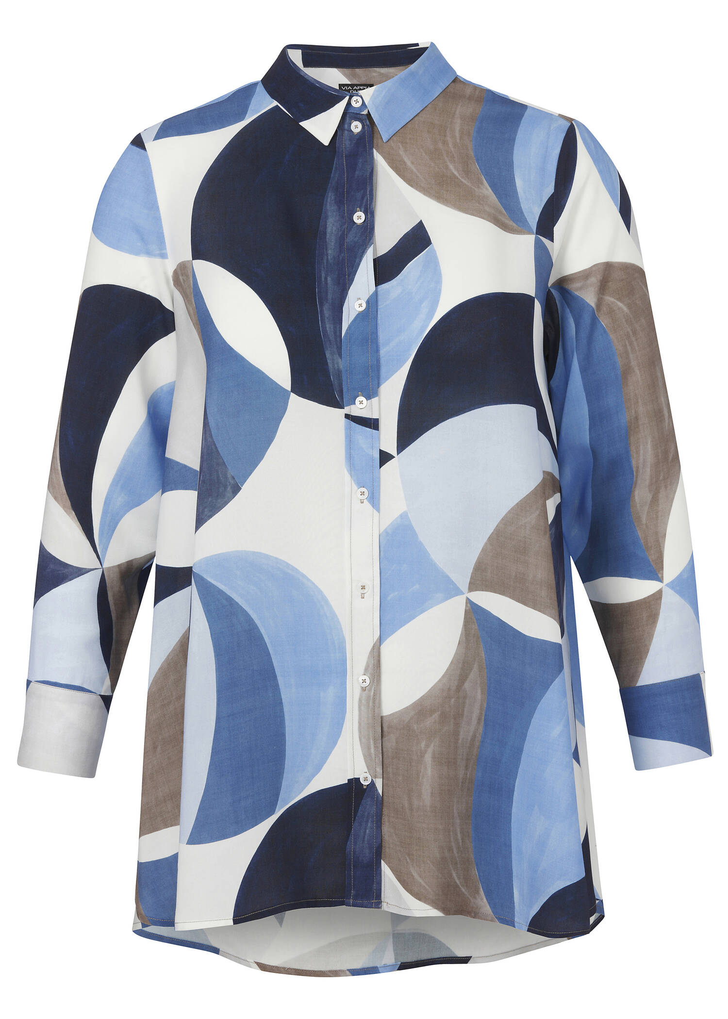 Viskosebluse in A-Passform mit Allover-Muster /