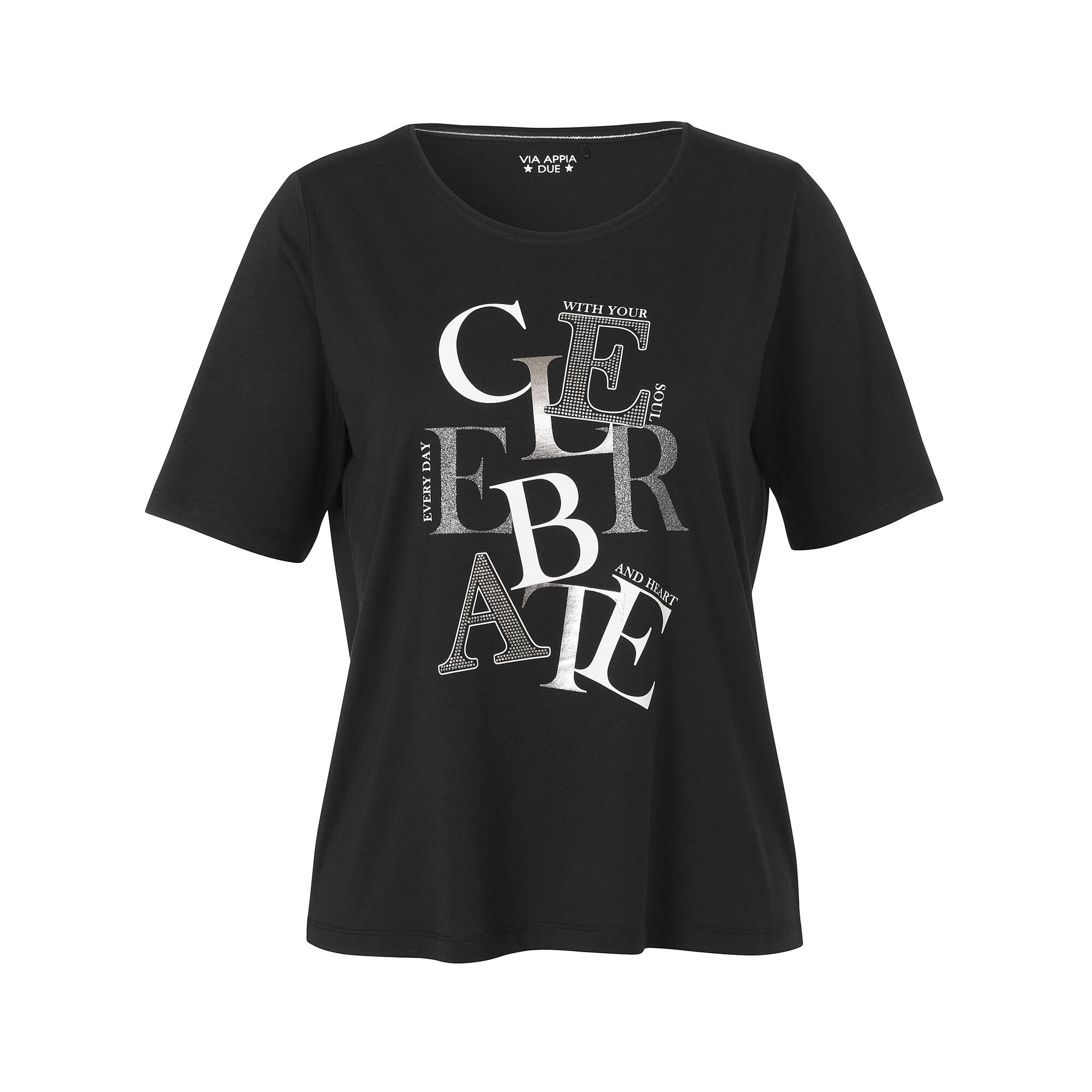 Softes T-Shirt mit verziertem Celebrate-Motiv