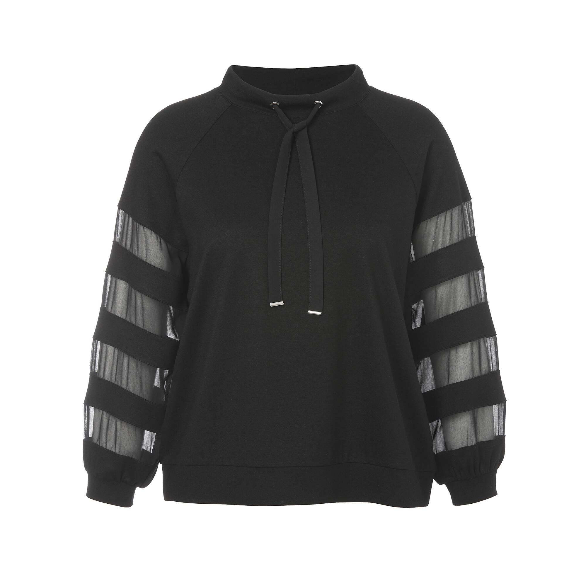 Raffiniertes Sweatshirt mit unterbrochenen Chiffon-Ärmeln