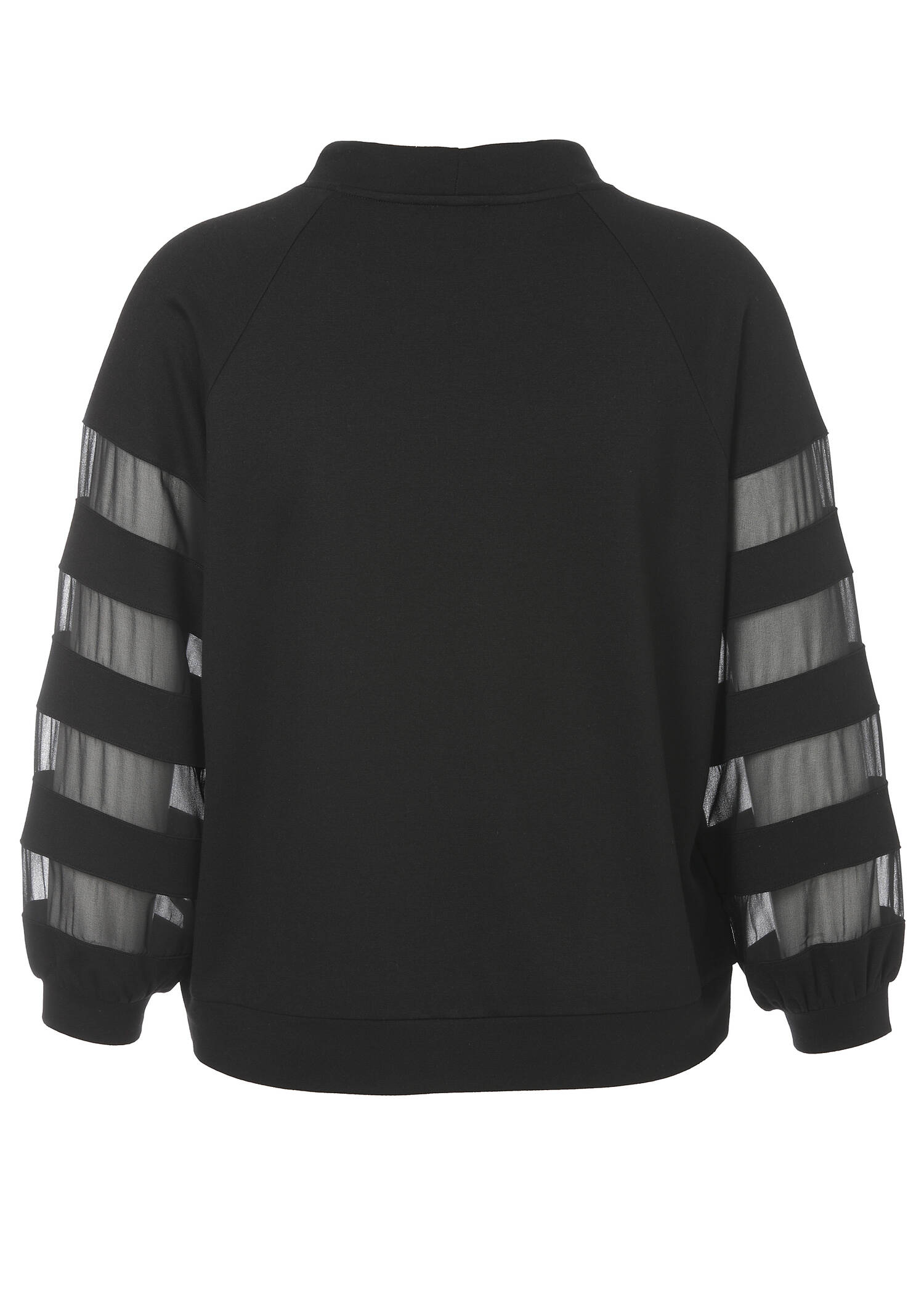 Raffiniertes Sweatshirt mit unterbrochenen Chiffon-Ärmeln /